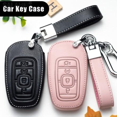Leather Car Key Case Cover For LINCOLN MKC MKZ MKX MKT MKS Nautilus Navigator Aviator Keychain Holder Auto Interior Accessories