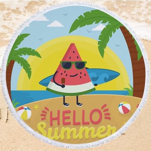 Summer Watermelon Series Beach Towel Outdoor Beach Swimming Bath Towel Sport Yoga Pad Camping Picnic Travel Pad