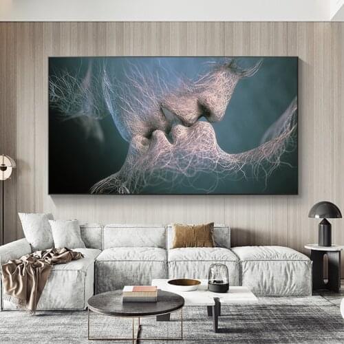 Lover Kissing Graffiti Art Canvas Paintings On the Wall Art Posters And Prints Abstract Street Art Wall Pictures Home Decor