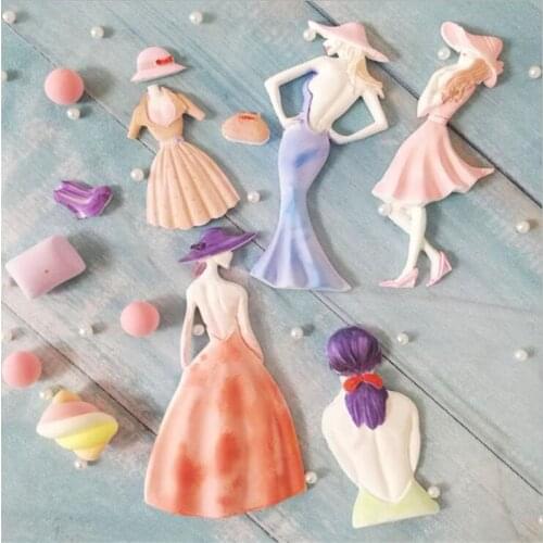 Fashion Lady Shape Fondant Cake Silicone Mold Chocolate Molds Cookies Candy Pastry Mould Biscuits Baking Cake Decoration Tools