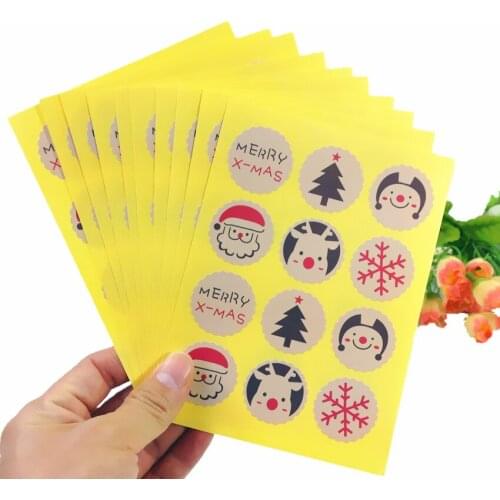 1200pcs/Vintage Christmas Theme Sealing sticker DIY Gifts posted Baking Decoration label Multifunction