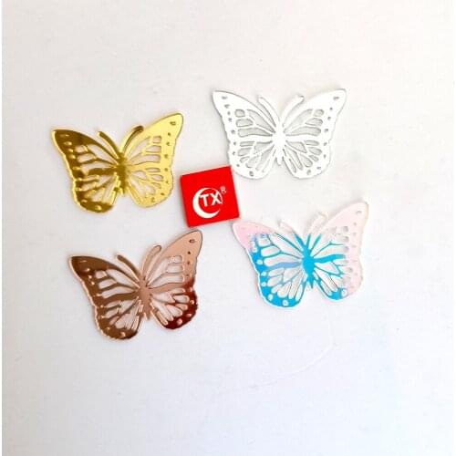 New Gold Acrylic 3D Simulation Butterfly Cupcake Topper Birthday Wedding Engagement Valentines day Party Cake Decoration