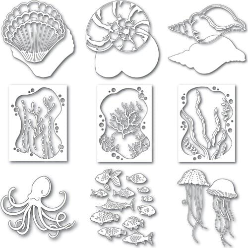 New 2021 Under the Sea Metal Cutting Dies For DIY Craft Making Ocean Animal Scrapbooking and Greeting Card Making No Clear Stamp