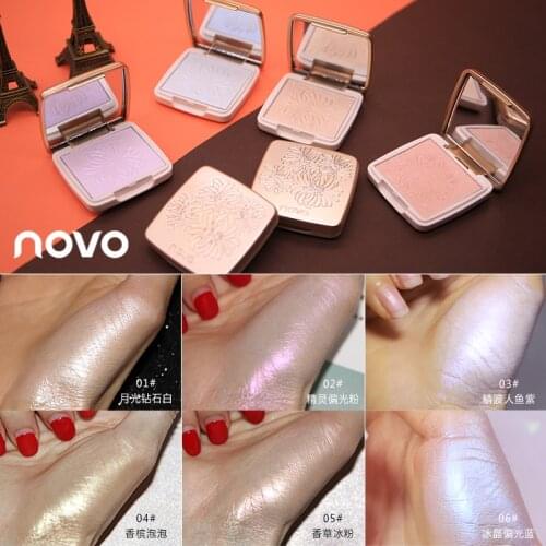 Novo Highlighter Facial Bronzers Palette Makeup Brighten Glow Face Body Contour Shimmer Powder Illuminator Highlight Cosmetics