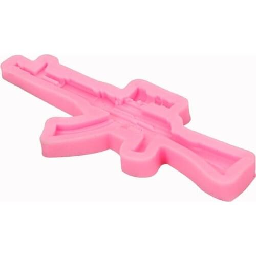 Pistol AK Gun Shape Fondant Soap 3D Cake Silicone Mold Cupcake Jelly Candy Chocolate Decoration Baking Tool