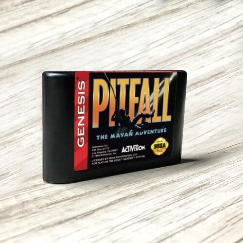Pitfall The Mayan Adventure - USA Label Flashkit MD Electroless Gold PCB Card for Sega Genesis Megadrive Video Game Console