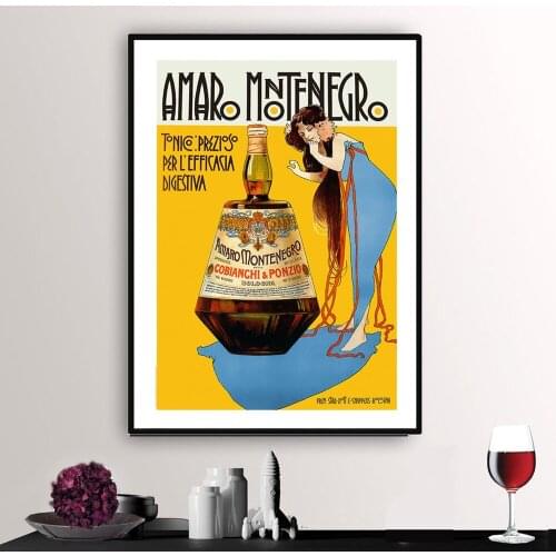 Amaro Montenegro Retro Food and Drink Poster Canvas Print Gift Ideas for Living Room Decoration Painting Picture