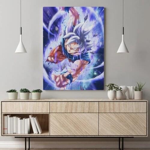 Anime Dragon Ball Ultra Instinct Sign Goku Canvas Painting Poster Mural Living Room Wall Picture Home Decoration