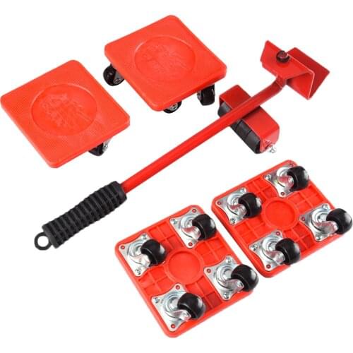 5Pcs/Set Furniture Transport Lifter Tool Set Furniture Mover Wheel Bar Roller Device Household Heavy Stuffs Moving Hand Tools