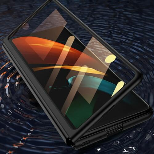 For Samsung Galaxy Z Fold 2 Shockproof Film Phone Case Protective Cover Shell Black and Golden Colors Optional