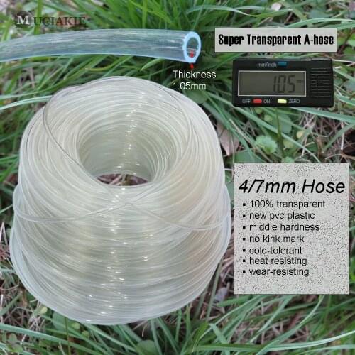 MUCIAKIE 80M 'Super Transparent A Hose' Transparent 4/7mm PVC Hose Garden Irrigation 1/4'' Tubing Cold Resistance Heat Resistant