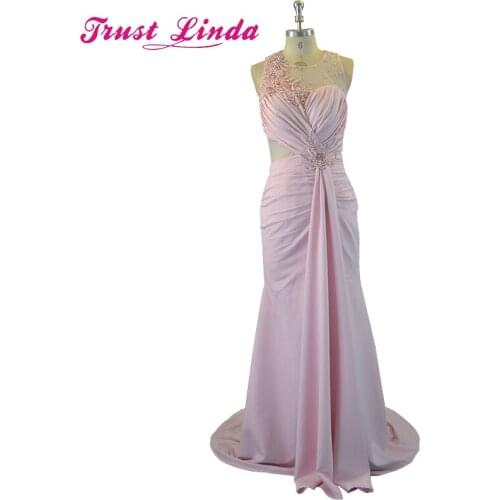 Sexy See Through Unique Design Pearl Beads Mermaid Prom Gown Fashion Floor Length Evening Dress for Wedding Party Custom Made