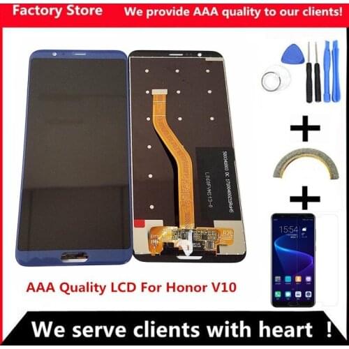 Q&Y QYJOY AAA Quality LCD For Honor V10 Lcd Display Screen Replacement For Honor V10 Digiziter Assembly BKL-AL00/AL30/L09