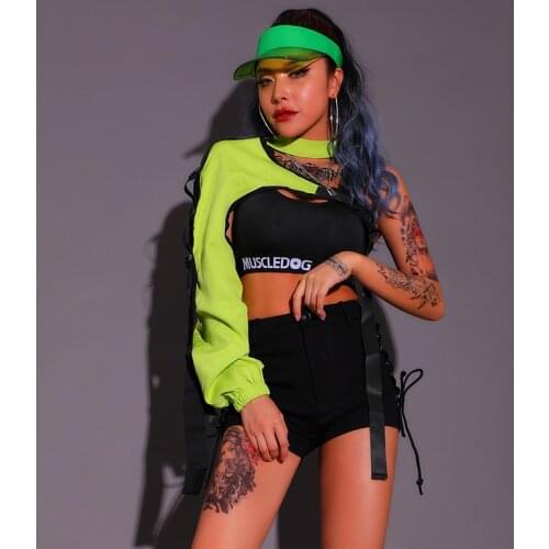 WomenS Group Performance Clothing New Jazz Dance Clothing Female Korean Hip Hop Street Clothes Sexy Stage Dance Clothes DL6551