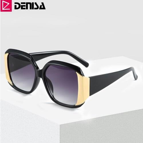 DENISA Womens Sunglasses Brand Designer Big Frame Glasses Square Oversized Sunglasses Ladies Gradient Sun Glasses Women G2084