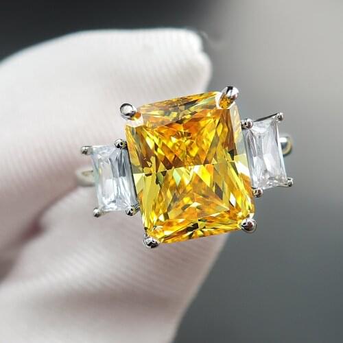 2020 Fashion Charm For Women Rings 8*10MM Rectangle Radiant Cut Wedding Birthday Fine Jewelry Gifts