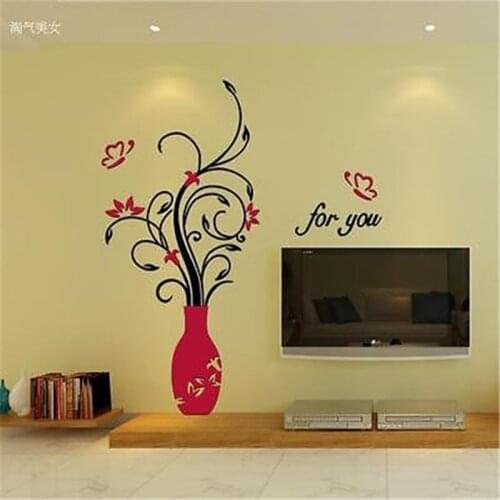 3D Diy Flower Shape Acrylic Wall Sticker Modern Stickers Decoration Living Room Removable Mural Wallpaper Art Decals Home Decor