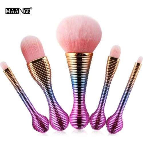 5Pcs/set Amazing Hair Make Up Brushes Beauty Mermaid Pincel Cosmetics Contour Eyeshadow Concealer Eye Shadow Applicator 20