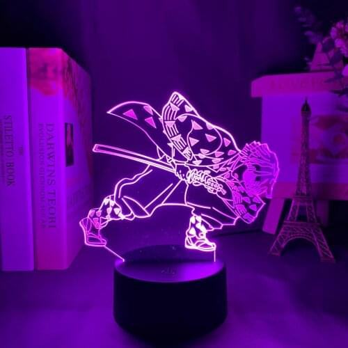 Acrylic Led Night Light Anime Demon for Kids Child Bedroom Decor Cool Slayer 3D illusion Desk Lamp Creative gifts Birthday