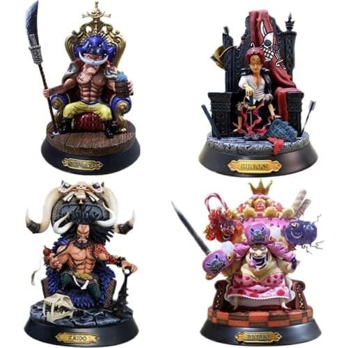 23.5CM Anime Figure Toys One Piece Kaido Four Emperors White Beard Big MoM PVC Action Figure Model Doll Toys 4 Set For Boy Gifts