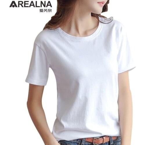 Женские однотонные футболки AREALNA China At AliExpress