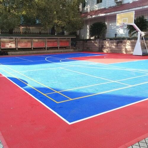 Beable Outdoor Plastic Fiber PP Interlocking Basketball Floor Sports Tiles For Basketball Lawn Tennis Court