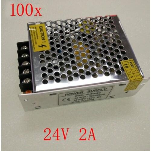 FREE DHL 100pcs/lot DC24V 2A 48W LED Switching Power Supply Transformer,Input AC110~240V for LED strip light,2 years warranty