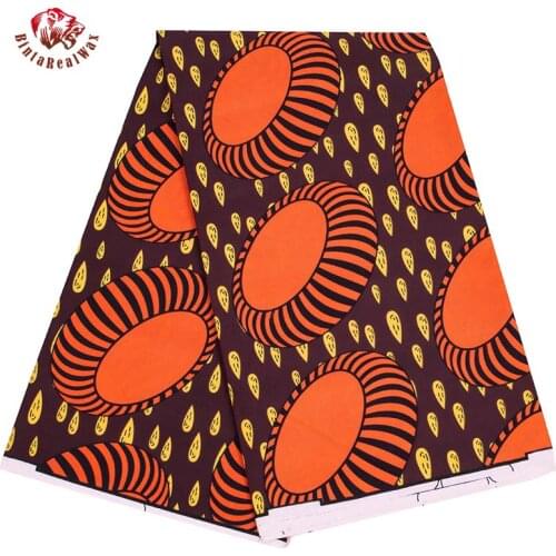 Bintarealwax African Fabric By the Yard 3/6 Yards/Lot Ankara Sewing Material for Women Handwroking DIY Polyester Fabrics FP6423