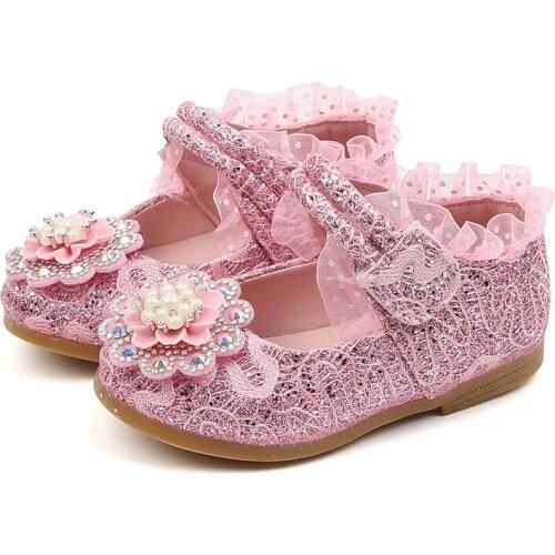 CAPSELLA KIDS Girls Sequins Leather Shoes 1-6 Years Baby Girls Princess Lace Dance Shoes Sandals Toddler Girl Dress Party Shoes