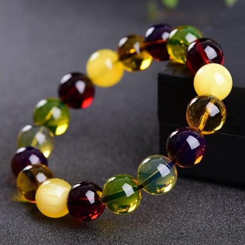 Pure natural Burmese honey wax amber dobao hand string Buddha beads Mens and woMens bracelets for women