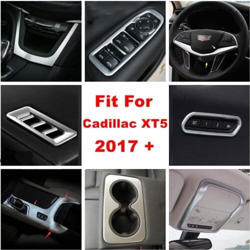 Steering Wheel Button Decor Strip / Dashboard Air AC Vent Outlet Cover Trim ABS Matte Accessories For Cadillac XT5 2017 - 2021