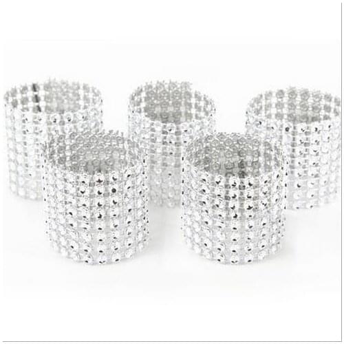 Cheap 10Pcs/Lot Plastic diamond package napkin ring napkin buckle napkin hotel wedding supplies home decoration