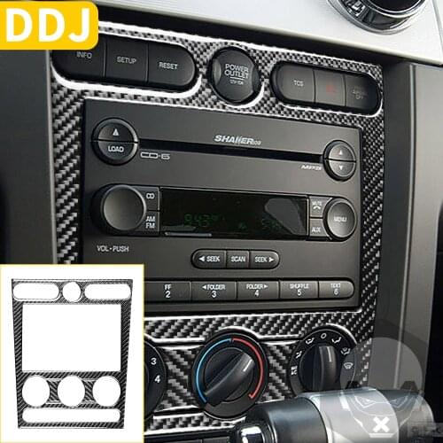 For Ford Mustang GT 2005-2009 S197 Car Central Control Climate Control Panel Cover AC Knob Frame Sticker Interior Accessories