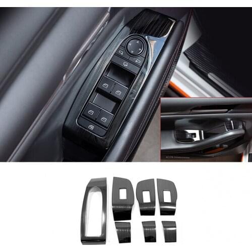 For Mazda 3 2019 2020 Stainless steel Car Door Window glass Lift Control Switch Panel Cover Trim Car Styling Accessories 7pcs
