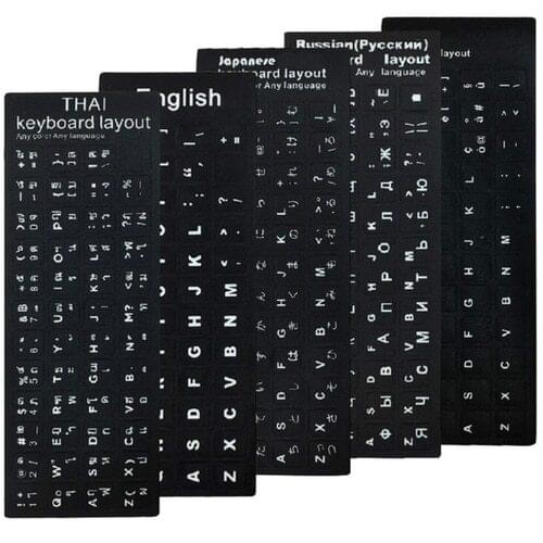 French Korean Spanish Italian Russian Turkish English Portuguese Computer German Language Waterproof Standard Keyboard Stickers