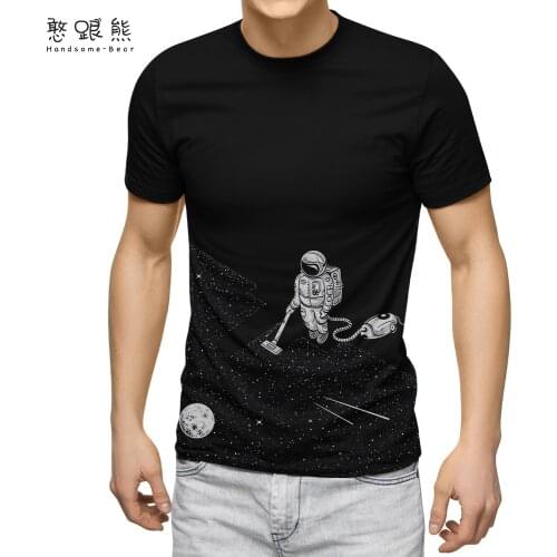 Summer Mens Short Sleeve T-Shirt Planet 3D Printing Style Short Sleeve Fashionable Comfortable Oversized Street T-Shirt