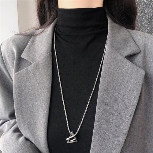 Geometric Metal Long Tassels Sweater Chain Hip-hop Pendant Necklace, Fashion And Personality Women Jewelry Gift Accessories