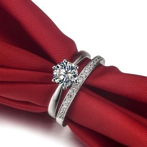 Popular Style 0.6CT Round Fine Diamond Solid 14Karat Gold Ring For Lady Micro Insert Perfect Birthday Day Gift For Girl