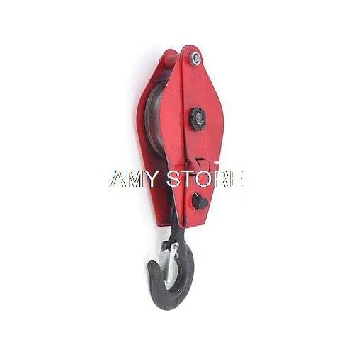 Red Swivel Single Lifting Metal Sheave Block Rope Pulley 0.5T