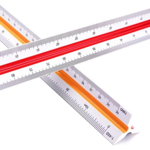 Mitsubishi Scale Ruler Triangle 30cm Trigonous Scale 1 : 100 1 : 400 1 : 200 Deli 8930 Engineering Design Paint