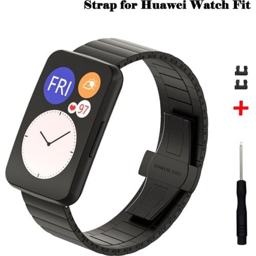 Metal Band For Huawei Watch Fit Strap Stainless Steel Metal Watchband High Quality Band for Huawei Fit Smart Watch Strap