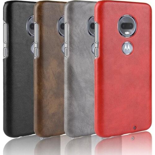 Fashion Litchi Skin PU Leather Hard Back Cover Moto G7 Plus Case For Moto G7 G 7 MotoG7 Protective Phone Bags