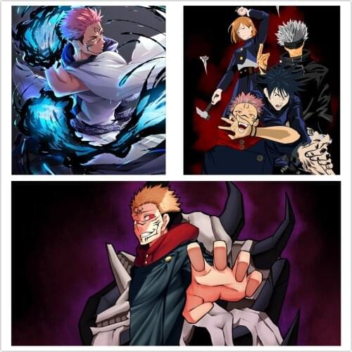 Diamond Painting Jujutsu Kaisen Anime 5D DIY Wall Posters Embroidery Full Drill Mosaic Cross Stitch Kits Living Room Home Decor