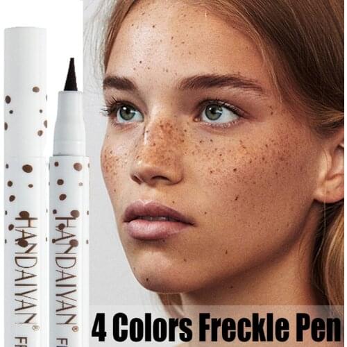 4 Colors Natural Lifelike Freckle Pen Long Lasting Brown Makeup Face Contouring Freckle Pen Waterproof Dot Spot Pen Concealer