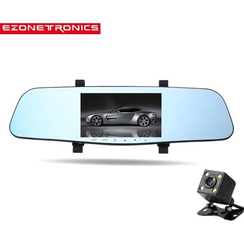 Newest 5.0" FHD 1296P Car Camera Starlight Night Vision Car Dvr With G-Sensor Detector Digital Video Recorder Dual Lens Dashcam