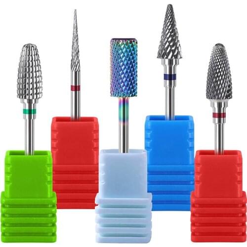 Wholesal 100pc/Set Ceramic Carbide Diamond Nail Drill Bit Manicure Bits Milling Cutter For Machine Cuticle Remove Burr Nail Tool