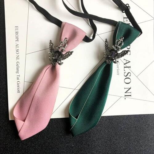 Original Handmade Bow Tie Fashion British Korean Mens Shirt Double Polyester Rhinestone College Style Female Small Bowtie