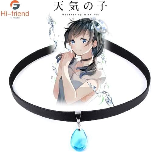 Anime Weathering With You Necklace Amano Hina Water Rope chain Necklace Tenki no Musuko for Women Gift Versatile Accessories