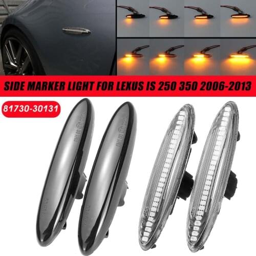 A pair of LED side marker lights flowing water turn signal indicator lights for Lexus IS250 IS350 SC430 for Highlander Soarer