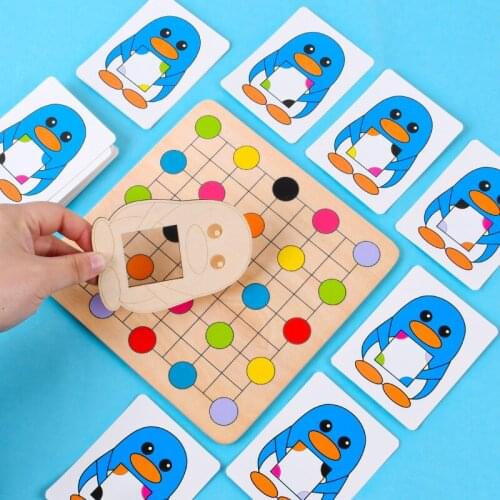 Penguin Find Color Game Montessori Baby Wooden Educational Toys for Kids Early Education Color Matching Toddler Learning